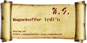 Wagenhoffer Irén névjegykártya
