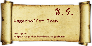 Wagenhoffer Irén névjegykártya